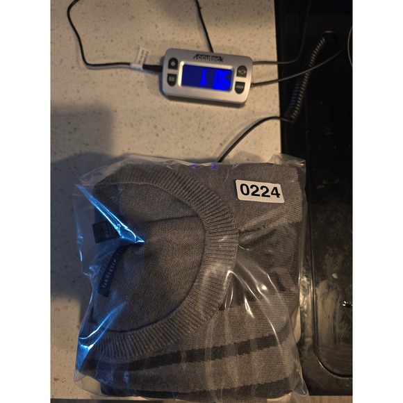 Van Heusen Studio Mens Abstract Geometric Gray Crew Neck Sweater L Cotton - Picture 8 of 8